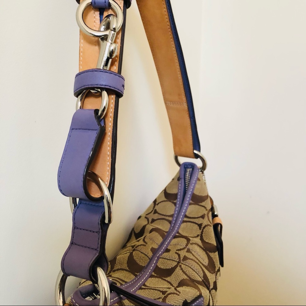 Vintage Coach 1487 Signature Canvas/Suede Shoulder Bag - Picture 9 of 16